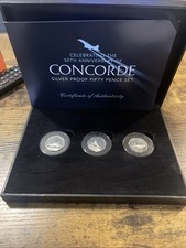 50th Anniversary Of Concorde Silver Proof 50p Coins Set Guernsey Ltd Of 295