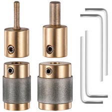 Diamond Grinder Bit Set for Stained Glass - 1 3/4", 1/4", 1/8" Sizes