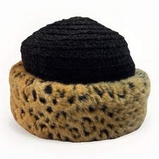 Vintage Betmar New York Leopard Print Cheetah Leopard Faux Fur Hat