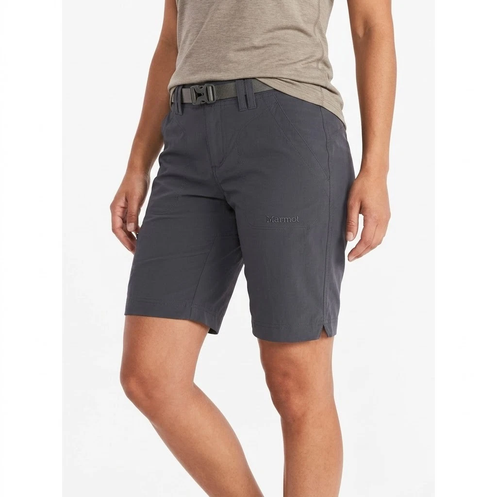 Marmot Cruz Hiking Shorts Womens 2 Gray Technical Stretch Nylon Camping Outdoor