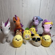A lot of 10 Plush Animals 4 My Little Ponies 6 Squishmallows no Boxes