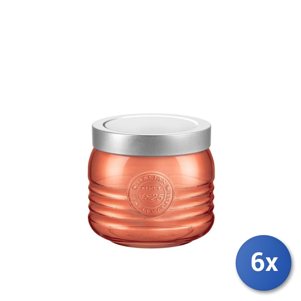 6X Jars Officina1825 0.75 Coral Orange Bormioli Rocco