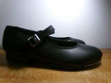 Dance Dance Tap Shoes Capezio Adult 6M Black Mary Jane Leather Buckle Student