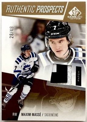Maxim Masse 2023-24 Upper Deck SP Game Used CHL #53 Gold Jersey Patch /49 (RC)