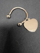 Silver Plate Heart Keyring 03173 Free Engraving/ Shipping