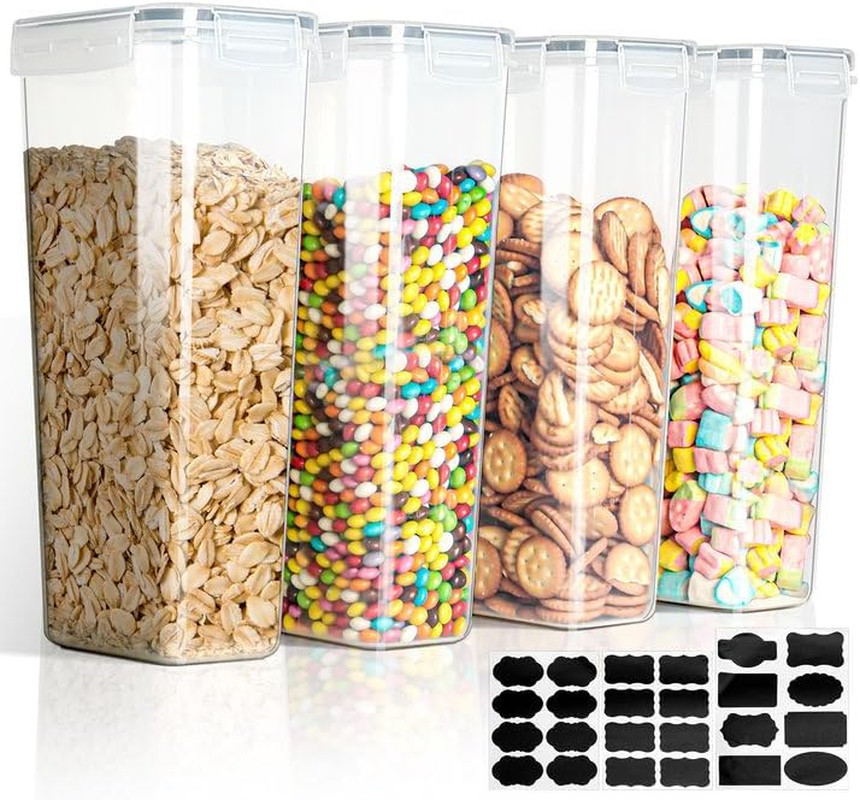 4 Contenitori Alimentari 2.8L | Salvafreschezza per Farina e Pasta