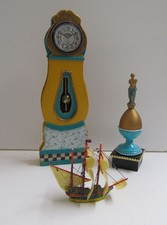 dolls house clock, large wooden floor ornament, both made in theUK Ship