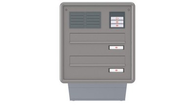 RENZ 2er Einbaubriefkasten Sprechfeld in RAL 9007 - 8L  - 300 x 110/165 x 300 mm