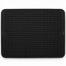 Silicone Drying Mat 16 12 Black Non-Slip Sink Mat for Kitchen Counter, He...