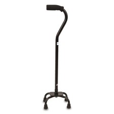 Quad Walking Cane with Small Base   Height Adjustable, 300 lb Capacity