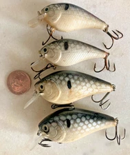 Lot 4 WAKEBAITS RATTLE FAT SHAD CRANKBAITS LURES SQUARE BILL SHALLOW DIVERS