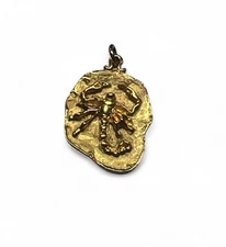 24K Gold Plated Zodiac Scorpio Sun Sign Stars Pendant Engraved Necklace Charm
