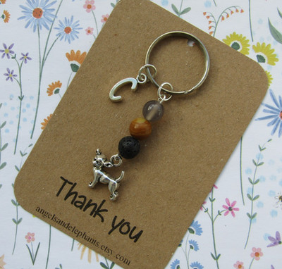 Schlüsselanhänger Chihuahua Hund, personalisiert Edelstein Diffusor, Dankeschön Geschenke