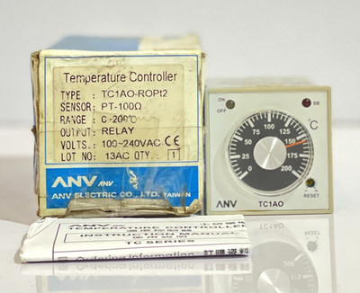 ANV ELECTRIC TC1AO-ROPT2 TEMPERATURE CONTROLLER 0-200  100-240VAC FAST SHIP