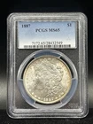 1887-P Morgan Silver Dollar UNC PCGS MS65 $1 US Coin F71