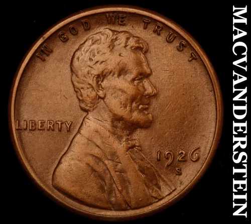 1926-S Lincoln Wheat Cent - Scarce  Extra Fine+  Semi-key  Better Date  #i5111