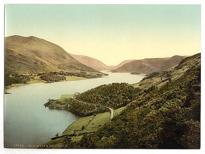 Photo:Helvellyn Thirlmere Lake District England 1890s Mountain Lake View