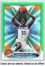 2023-24 Topps Chrome #158 Leonard Miller Green Logo Refractors