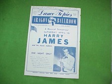 1943 Harry James at Aragon Ballroom Chicago Dance Topics Newsletter/Program WW 2