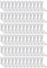 180 PK of Yacht  Smith Kids Boys Premium Cotton Crew Socks White 4-6