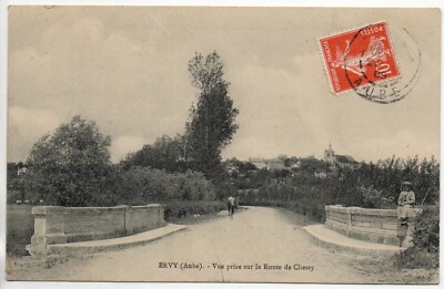 ERVY LE CHATEL - Aube - CPA 10 - Blick auf die Straße von Chessy - Brücke