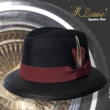 Classic Black W/ Burgundy Lowrider Derby Style Garcia Signature Hat Original