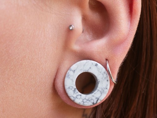 Flesh Plug Ohr Tunnel Stein Ohrdehner Piercing Schmuck Expander Tigerauge Türkis - Bild 18 von 25
