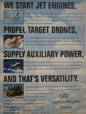 7/1990 PUB MICROTURBO LABINAL APU TURBOJET ENGINE TURBINE STARTING SYSTEM AD