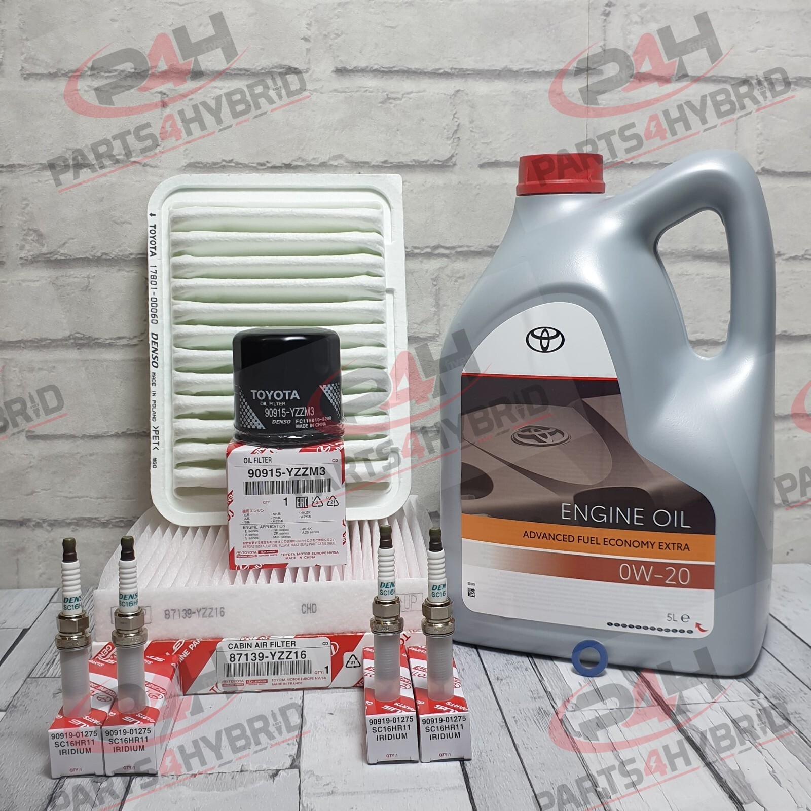 Genuine Toyota Auris Service Kit ZRE152 2007-2012 With 0W20 Oil & Spark Plugs