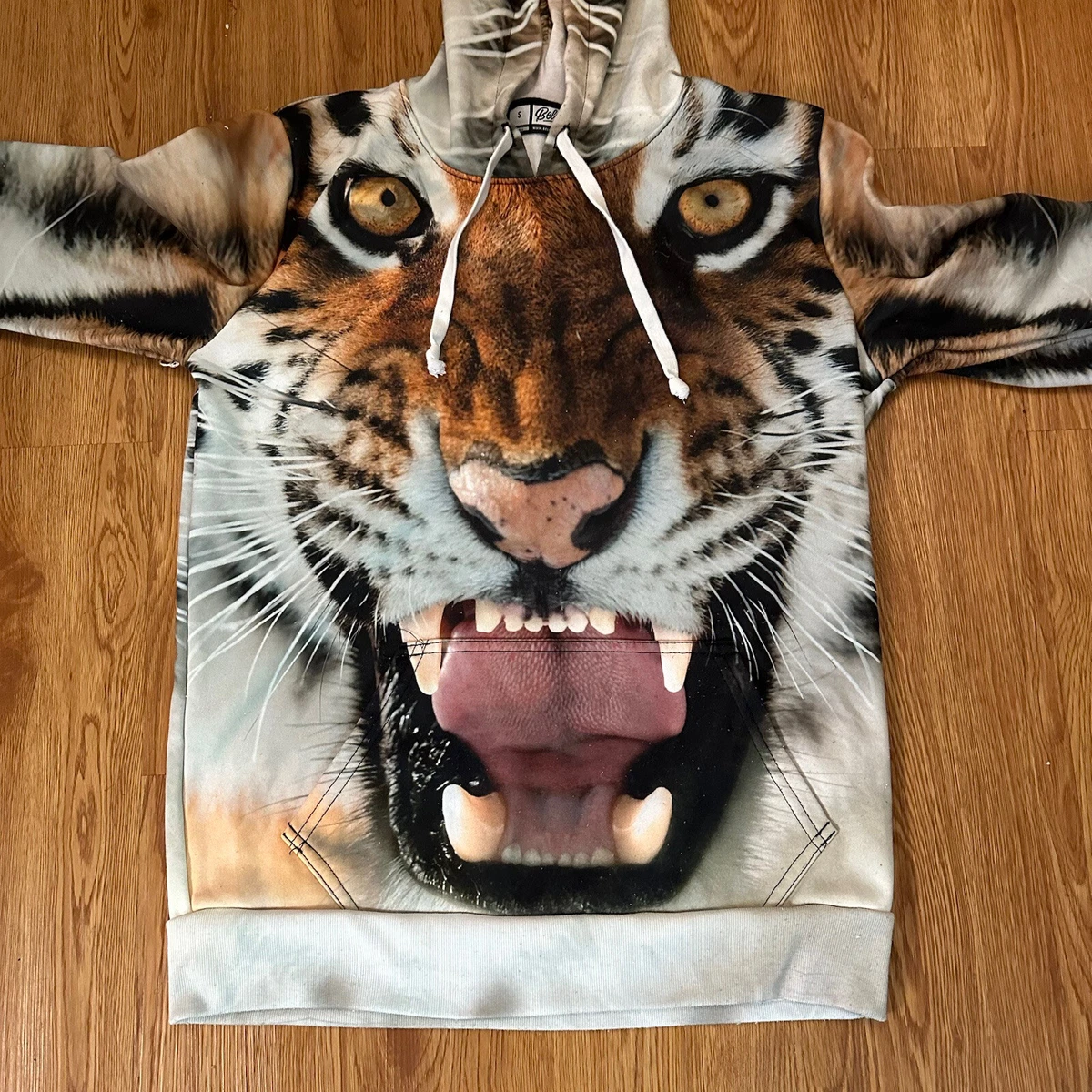 Unisex Beloved Brand Bengal Tiger Huge Graphic Hoodie Size Small S Made in  USA | eBay