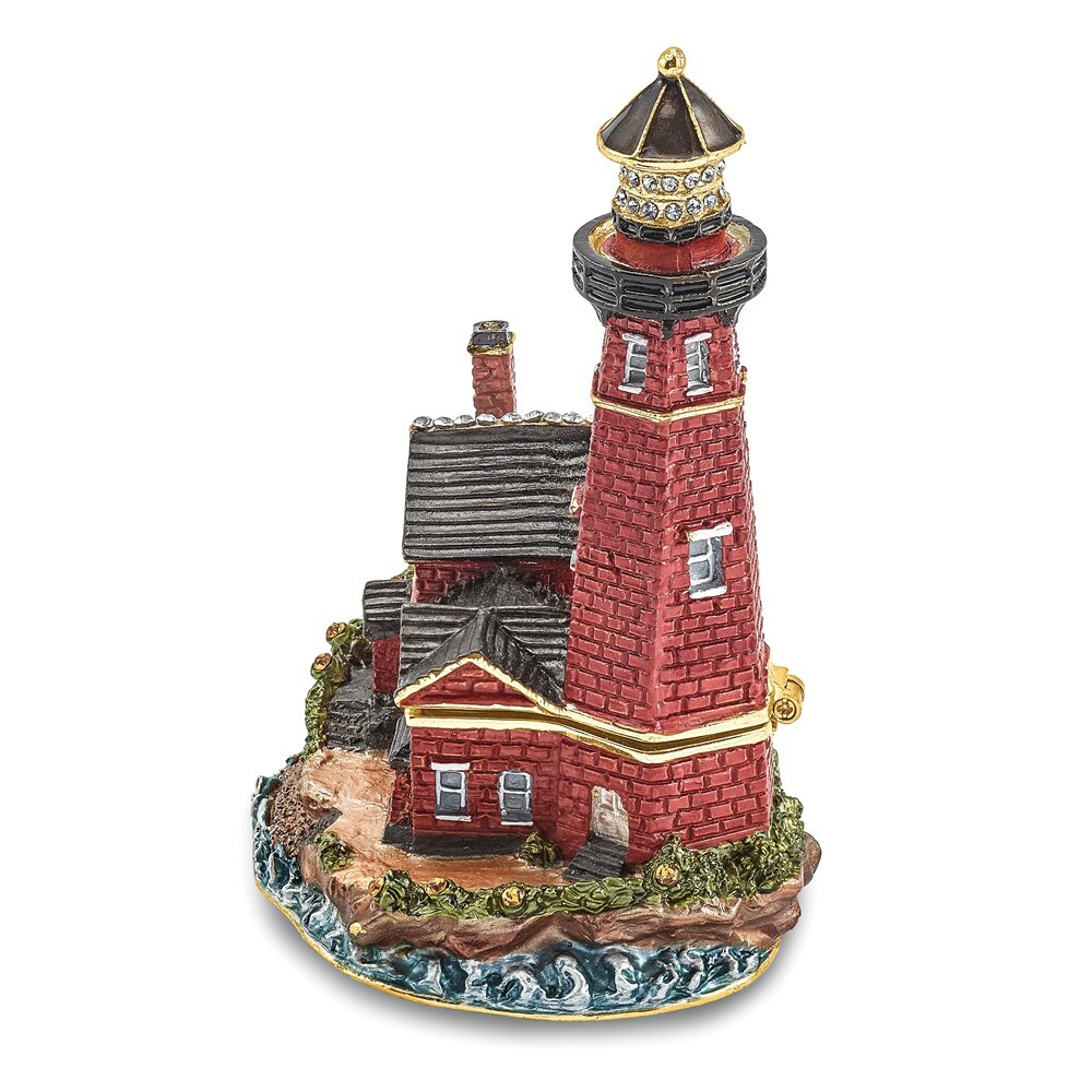 Lighthouse Boxes Bejeweled BEACON Red Brick Lighthouse Trinket Box | eBay