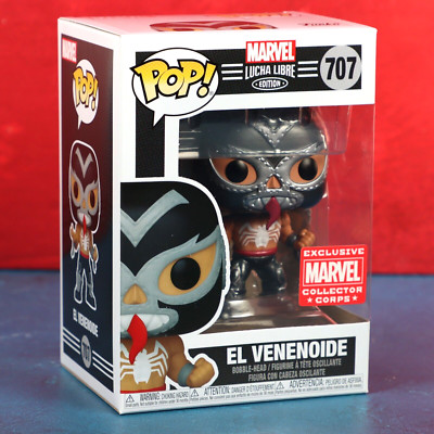 Funko Pop El Venenoide 707 Venom Lucha Libre Marvel Collector Corps W/ Protector