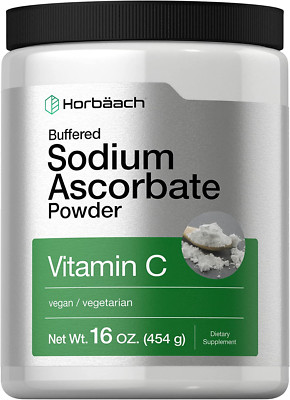 Buffered Sodium Ascorbate Vitamin C Powder 16oz, Non-GMO Supplement, by Horbaach