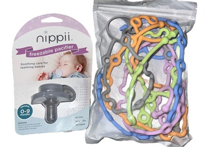 Nippii Frozen Pacifier With Toy Straps Baby, 5pack Adjustable Straps, Brand New