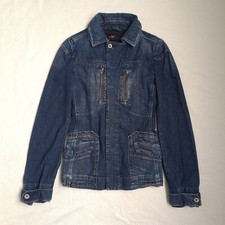 Diesel Jeans Giacca Donna Denim Taglia S Bottoni a Scatto Zip Tasche Cotone Blu