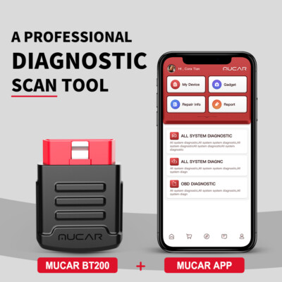 MUCAR BT200 Full System Diagnostic Tool OBD2 Scanner Bluetooth Wireless Car