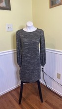 Max Studo ladies sweater dress. NWT. Black and Gray Horizontal Design. Small.