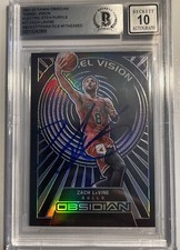 2021-22 Panini Obsidian - Electric Etch Purple #17 Zach LaVine /75 on card AUTO