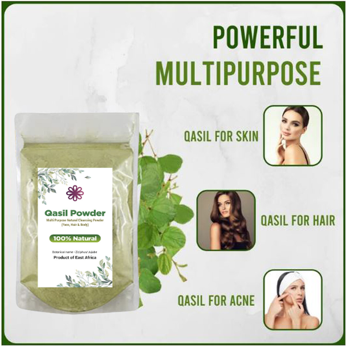 Qasil Powder Sidr Ziziphus Lote Leaf Powder Skin Hair Facial Mask