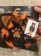 Happy Halloween Deluxe Instant Halloween Costume Kit- Orange And Black Cat- NEW