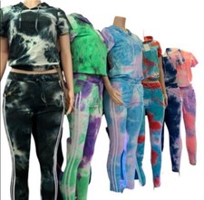 Ladies Tie Dye 2pc Set Green