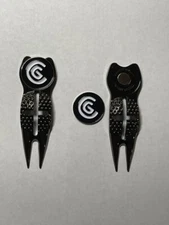 Crosshairs Divot Tool & Cleveland Golf 1" Coin Style Golf Marker - A Beauty!