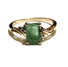 14k yellow gold .90ct SI2 H diamond natural emerald gemstone ring 5.7g — photo 1