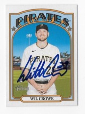 2021 TOPPS HERITAGE 705 WIL CROWE PIRATES AUTOGRAPHED SIGNED BASEBALL CARD RC SP