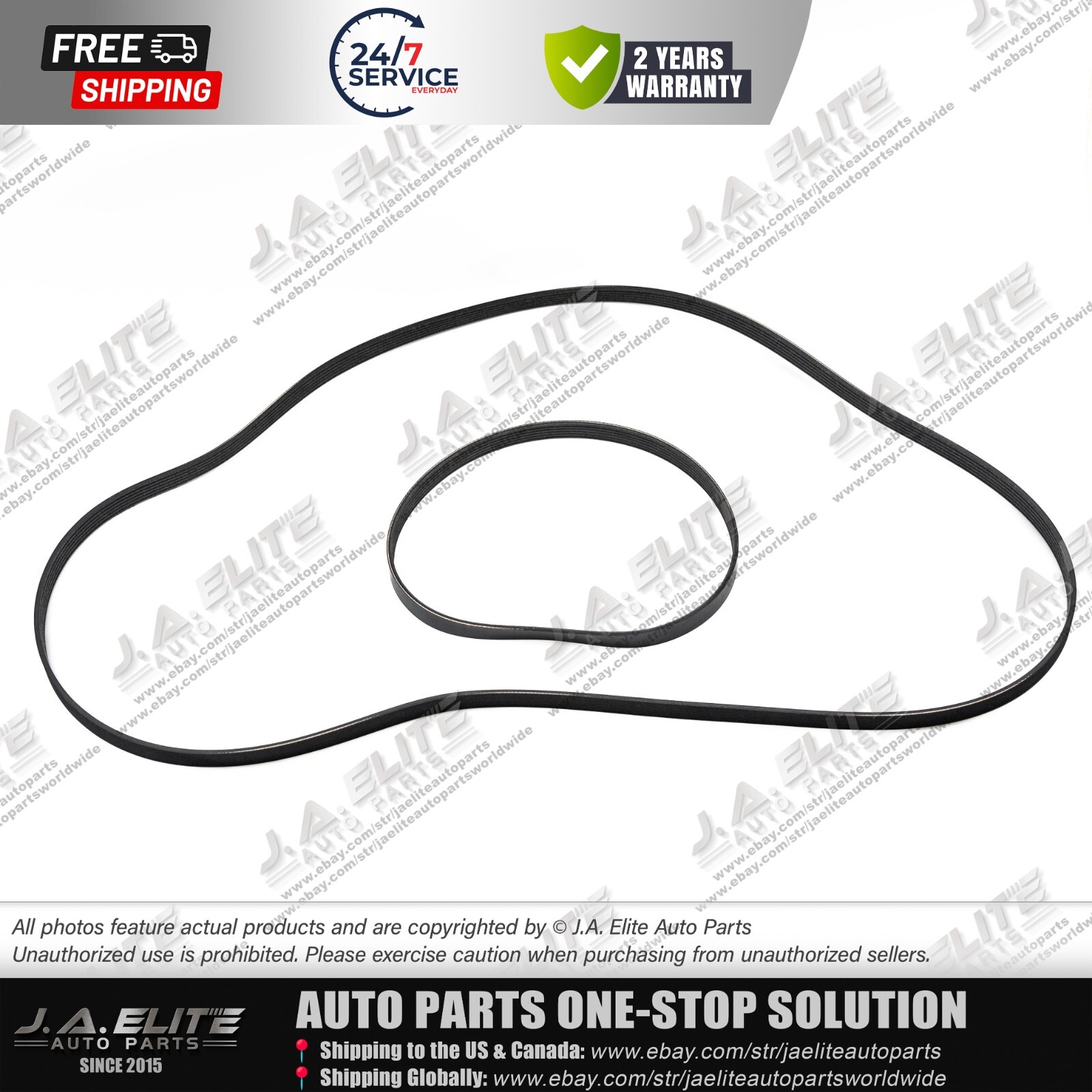 Genuine Compressor Alternator Belt Set fit Maserati Ghibli Quattroporte Levante