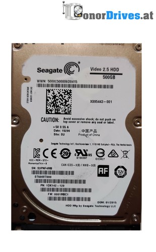 Seagate ST500VT000 - 500GB - SATA - 1DK142-120 - PCB 100729420 Rev. B*