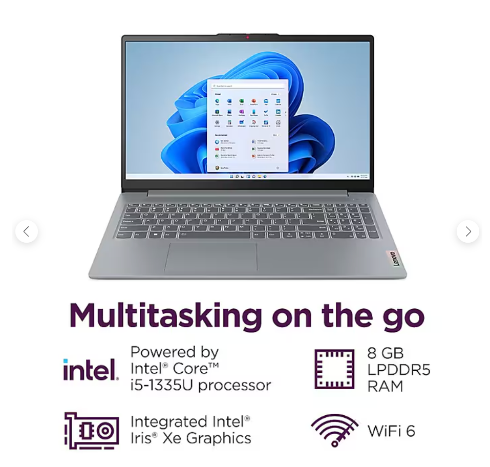 Lenovo IdeaPad Slim 3i 15.6'' (256GB SSD Intel Core i5-1335U 1.3