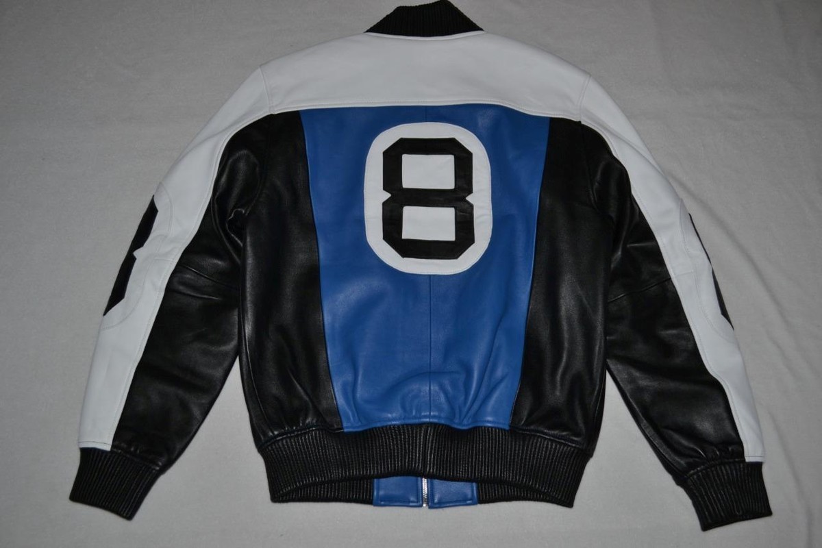 HUDSON OUTERWEAR REAL LEATHER JACKET ORIGINAL EIGHTBALL BLACK MENS