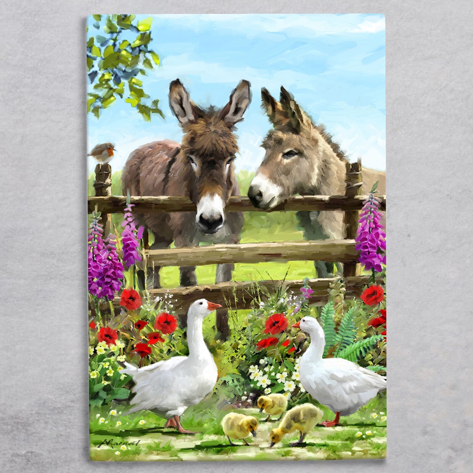 Ceramic Picture Tile ""Donkeys"" By MacNeil Studios New Boxed 30cm x 20cm