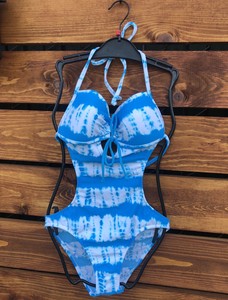 blue tie dye swimsuit